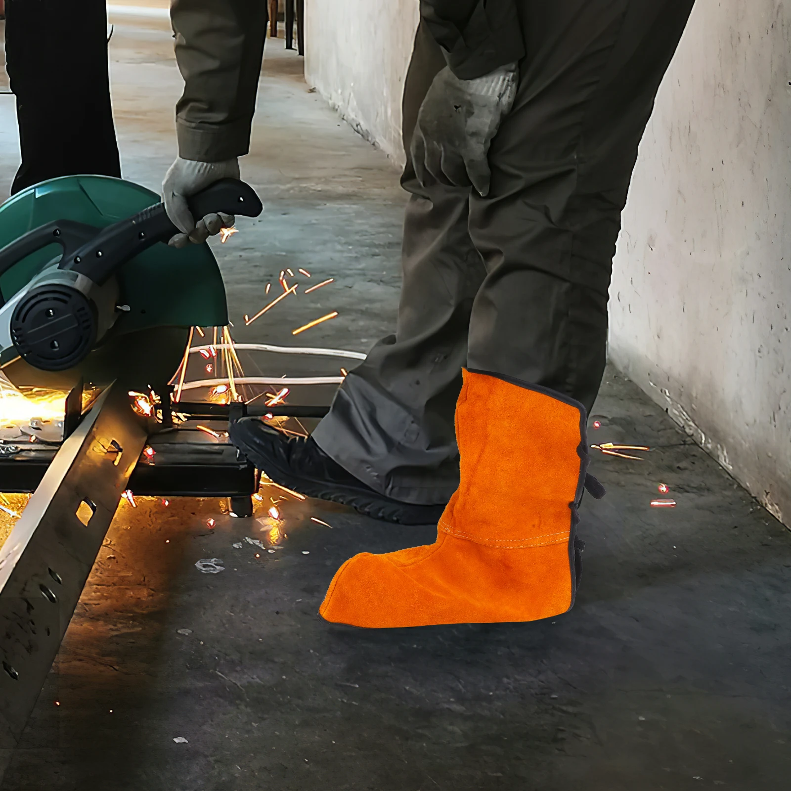 

2Pcs Welding Shoe Covers Fine Workmanship Protective Foot Covers for Shoes Reusable Welding Boots for Men Welder Supplies