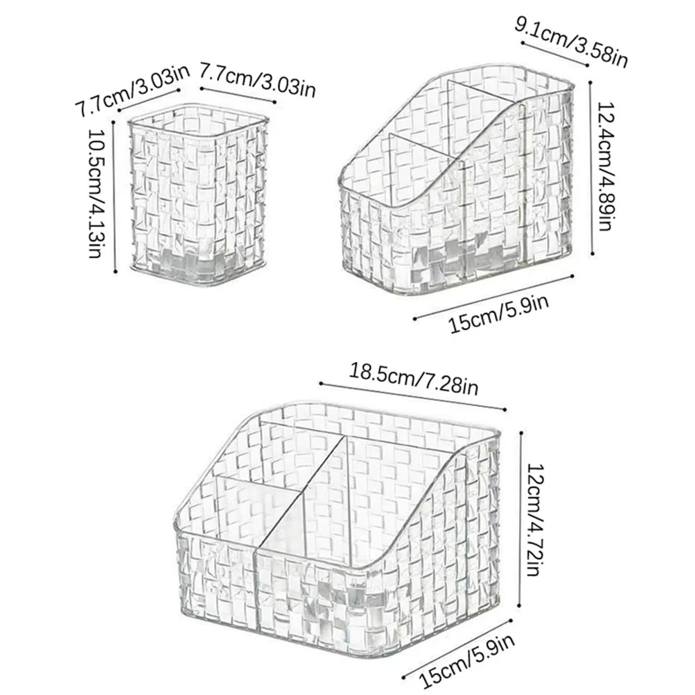 Прозрачный держатель для кистей для макияжа с бантом в стиле деко, водонепроницаемый держатель для карандашей, акриловый косметический органайзер большой емкости