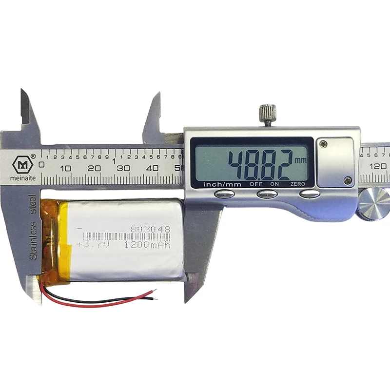 Premium 803048 1200mAh 3.7V Li-ion Battery Compact Rechargeable Cell for Mini Electronics, LED Gadgets, and DIY Tools