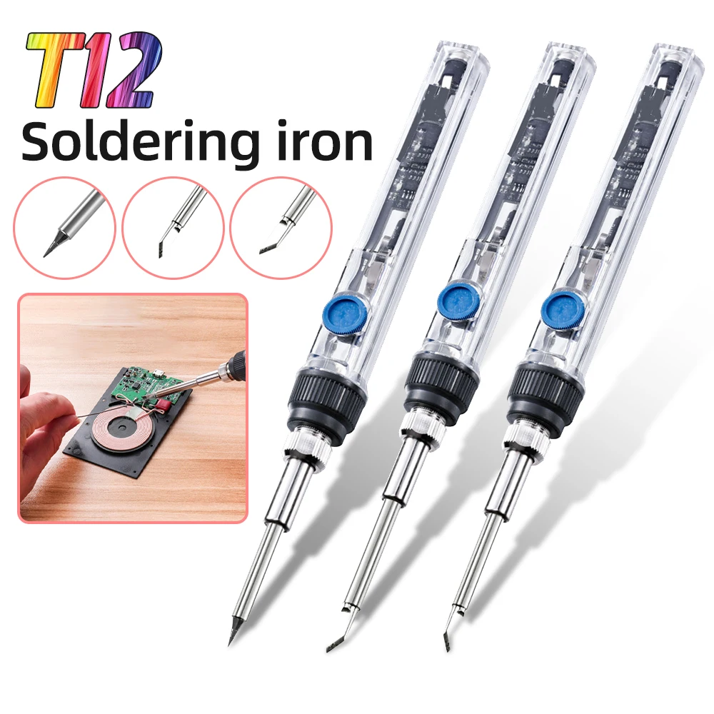 

DC12-24V T12 72W Mini Electric Soldering Iron Adjustable Temperature Portable Solder Welding Station BC2 Tip tool Instead SH72