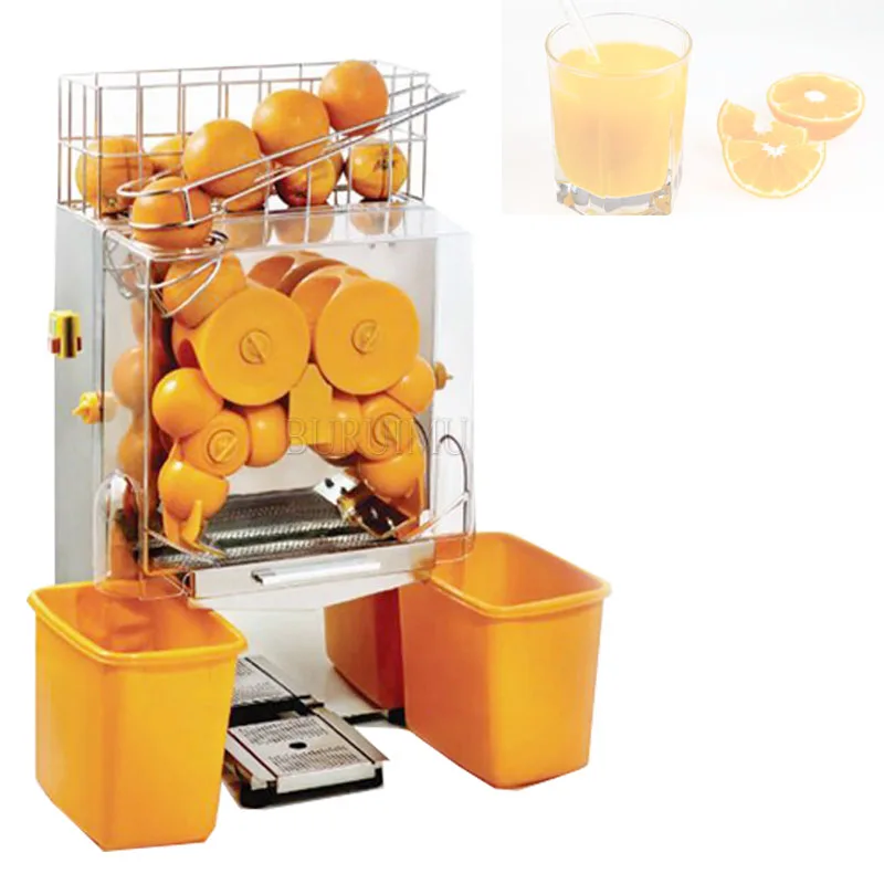 

Hot Sale To Usa Automatic 120w Orange Juicer Squeezer Machine / Electric 220v Industrial Lemon Juice Extractor With 2 Trash Can