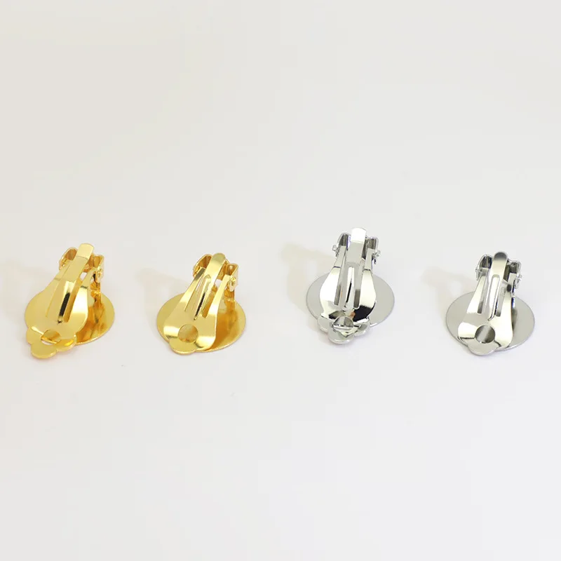 6 Stück Edelstahl-Ohrringverbinder 15mm Cabochon-Basis Ohrringe Clip-Ohrringe ohne Piercing Metall Einfach Ohne Loch – Detail 2