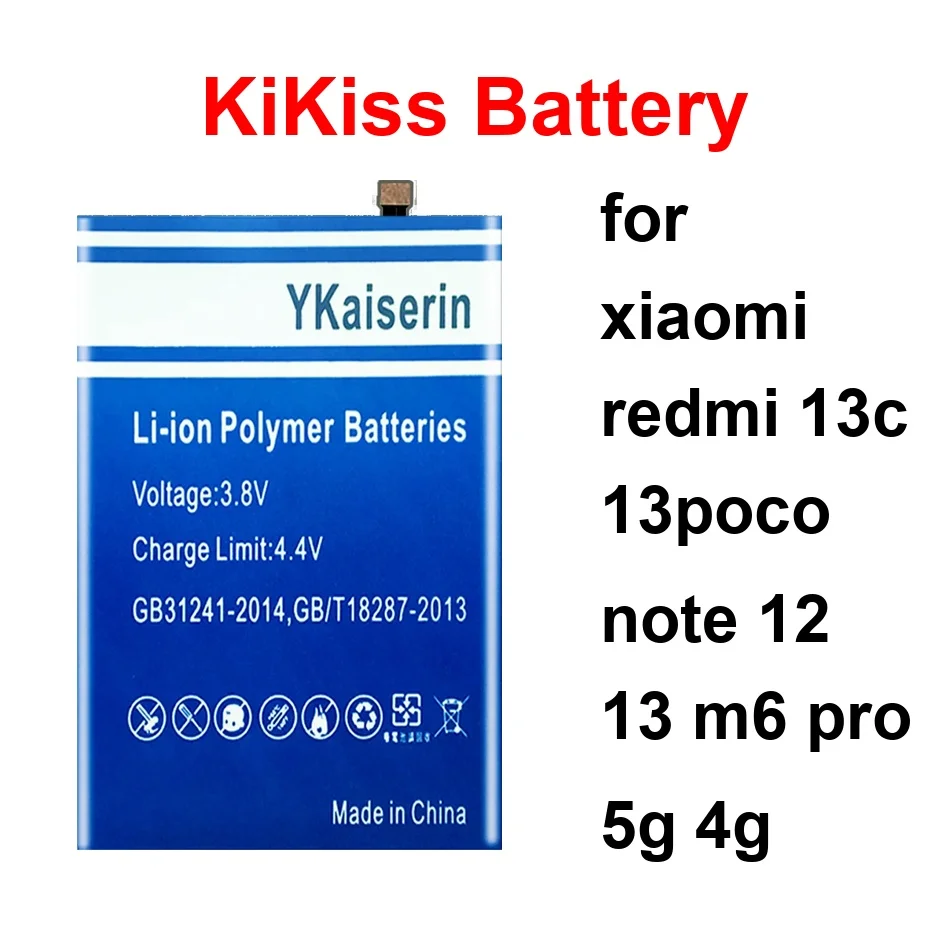 

Mobile Phone Battery Premium Replacement BN5T BM5R BN5Q 5500-5600Mah For Xiaomi Redmi 13C 13POCO Note 12 13 M6 Pro 5G 4G