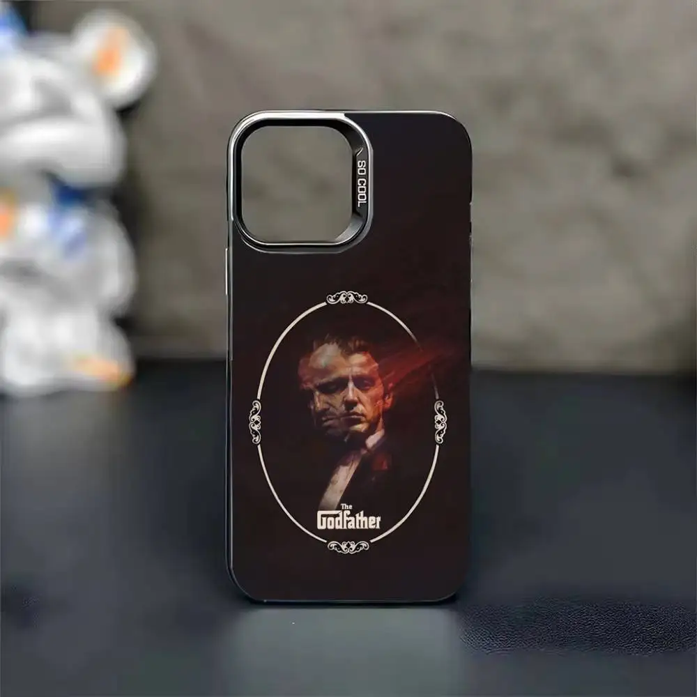 Etui na telefon T-The Godfather do iPhone'a 17, 16, 15, 14, 13, 12, 11, Pro Max, Plus, czarne, srebrne, w stylu Candy
