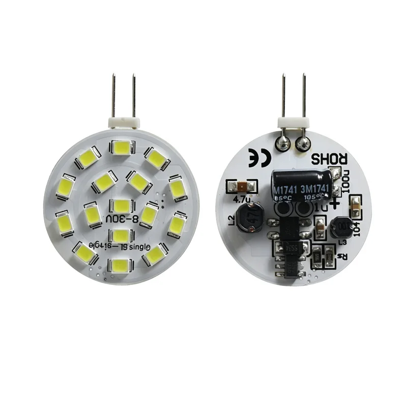 G4 LED round Spotlight 2W 12V 24V Volt Ceiling Lamp Car Reading Light Auto Truck DRL Daytime Running Bulb 2835 16 LEDs Super Bri