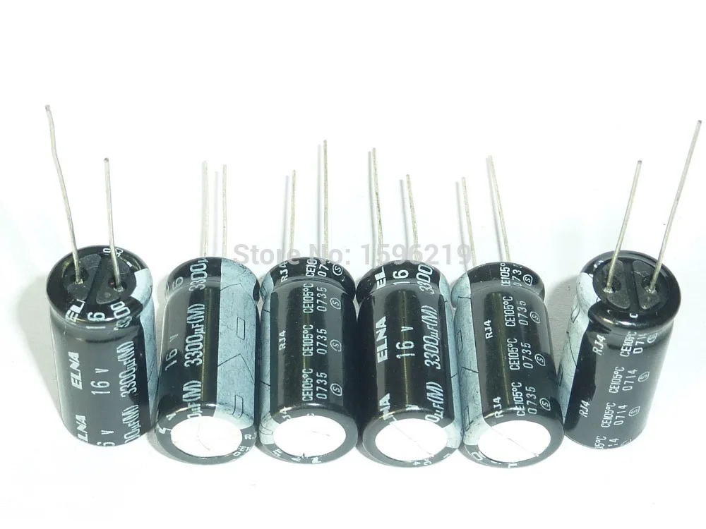 Imagem -03 - Capacitor de Áudio Hifi Faça Você Mesmo Elna Série Rj4 3300uf 16v 125x25 mm 16v3300uf Japão Pcs