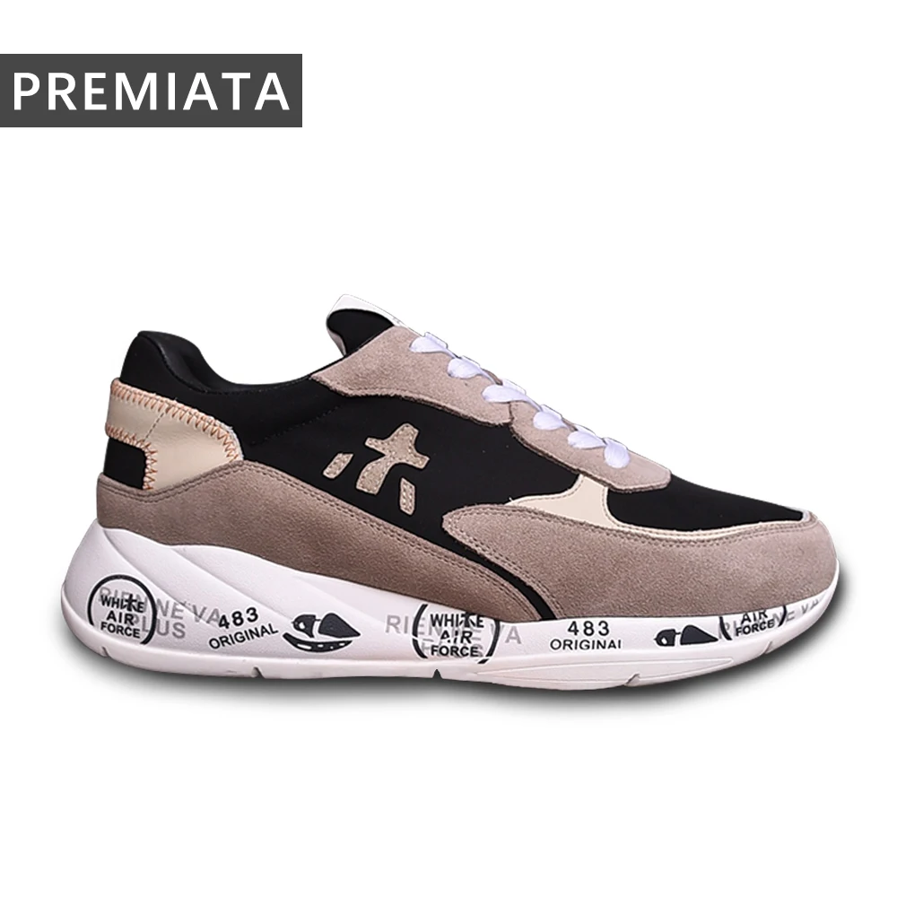 PREMIATA-Calçado desportivo clássico masculino com contraste, calçado simples e casual, camurça leve e luxuosa, na moda e que combina com tudo, calçado retrô de nicho, na moda