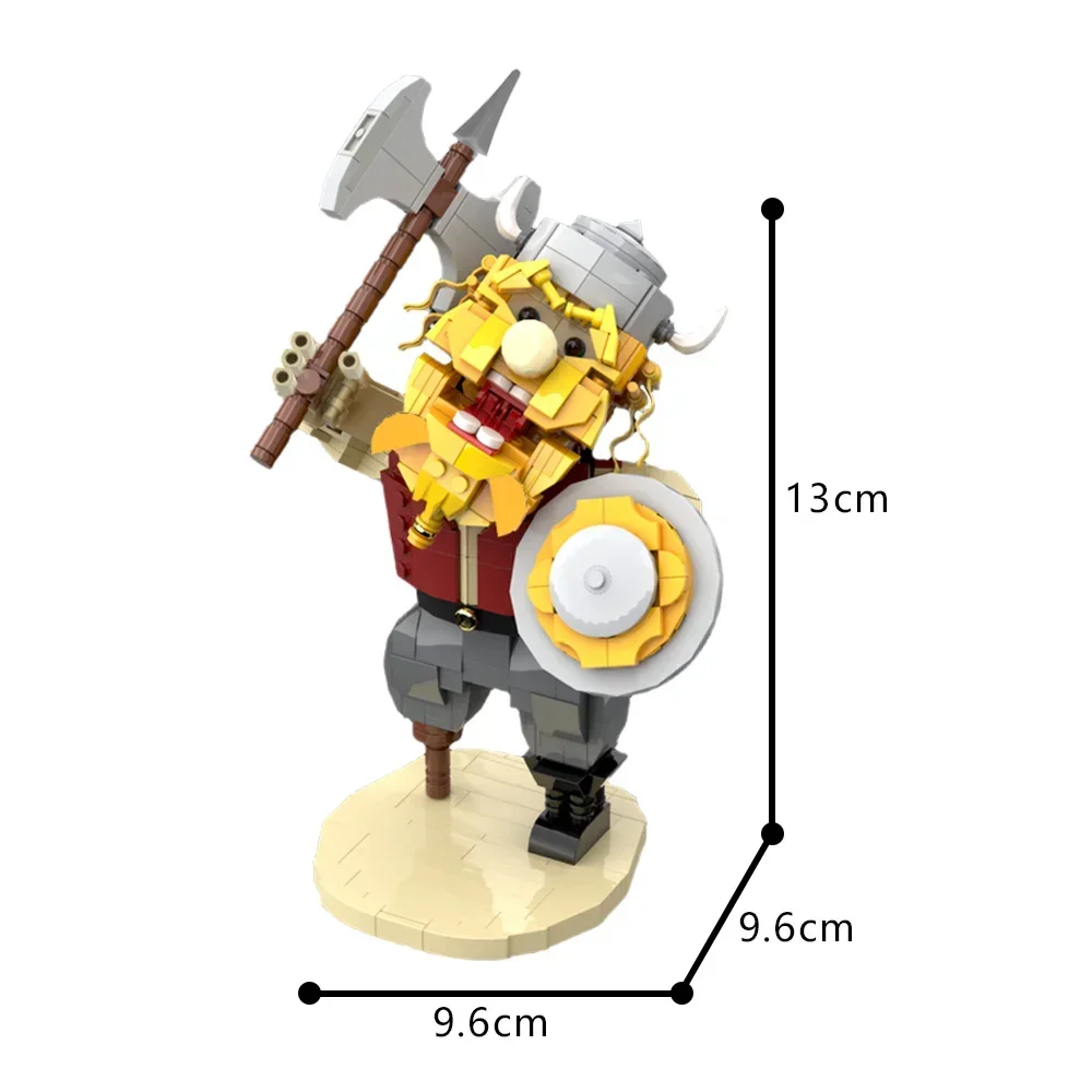 MOC- 198104   Figurka wikinga Brickheadz Model klocki średniowieczny poszukiwacz przygód pirat barbarzyńca wojownik zabawka z klocków prezent