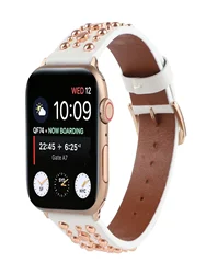 1pc Studded Leather Leisure Sports Apple Watch Band 42/44/45/49mm 38/40/41mm For Apple Watch Series Ultra Se 8/7/6/5/4/3/2/1