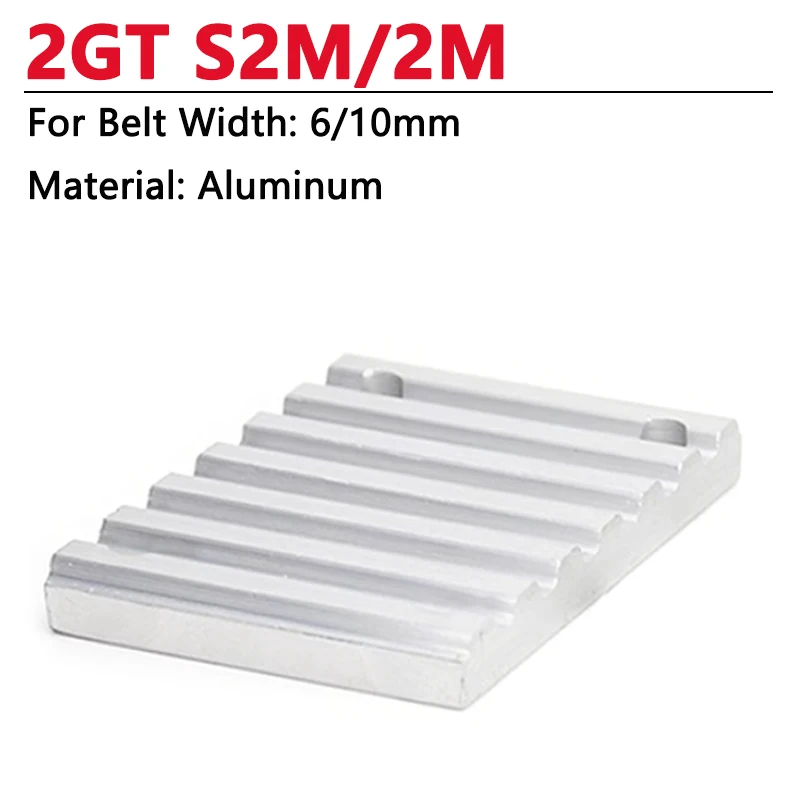 

1pc 2GT S2M/2M Open Timing Belt Clamp Tooth Plate Connection Plate For Belt Width 6mm 10mm Aluminum Arc Tooth