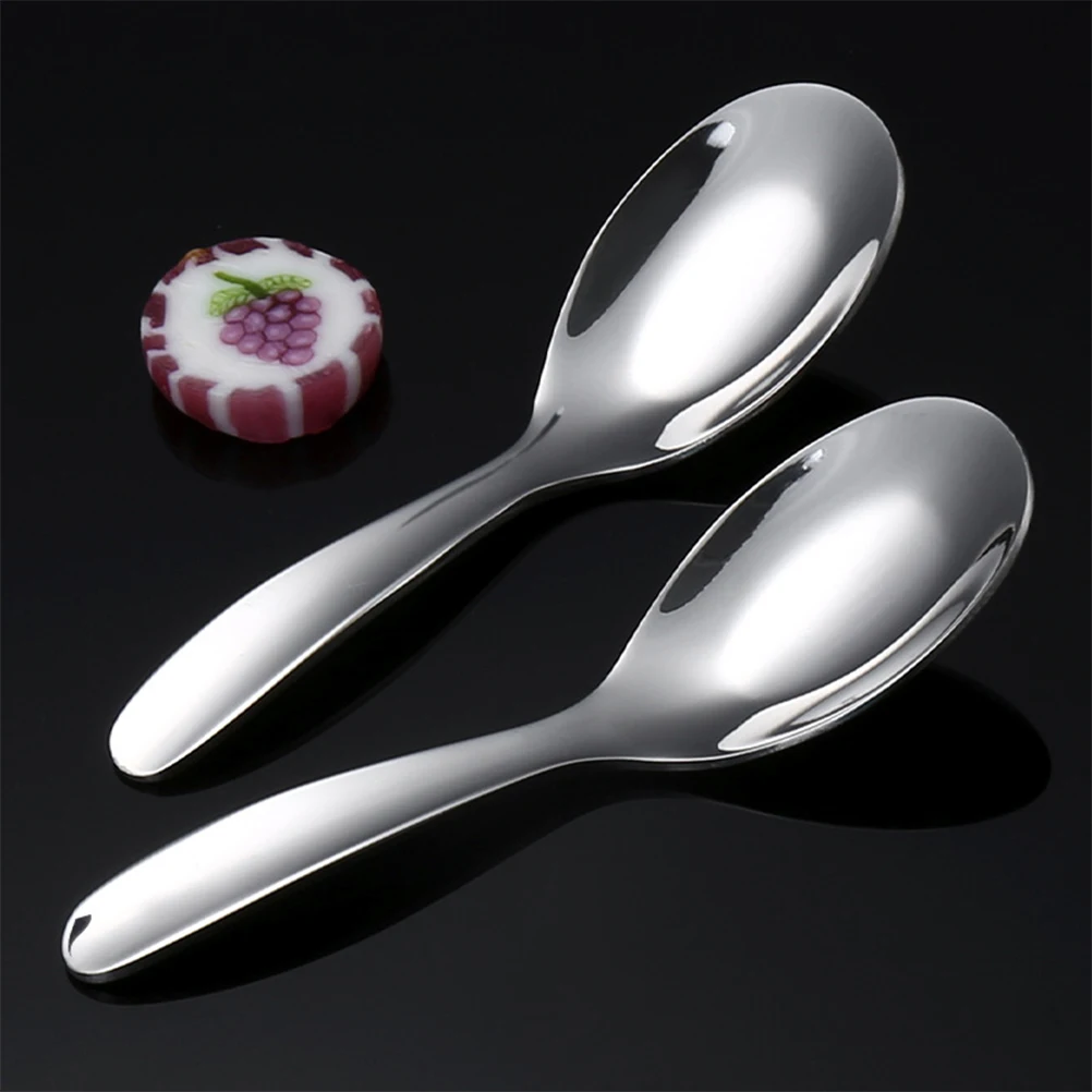 

4 шт., набор ложек и вилок из нержавеющей стали, большие ложки, посуда, набор столовых приборов для малышей, кухонные инструменты, предметы для кормления детей