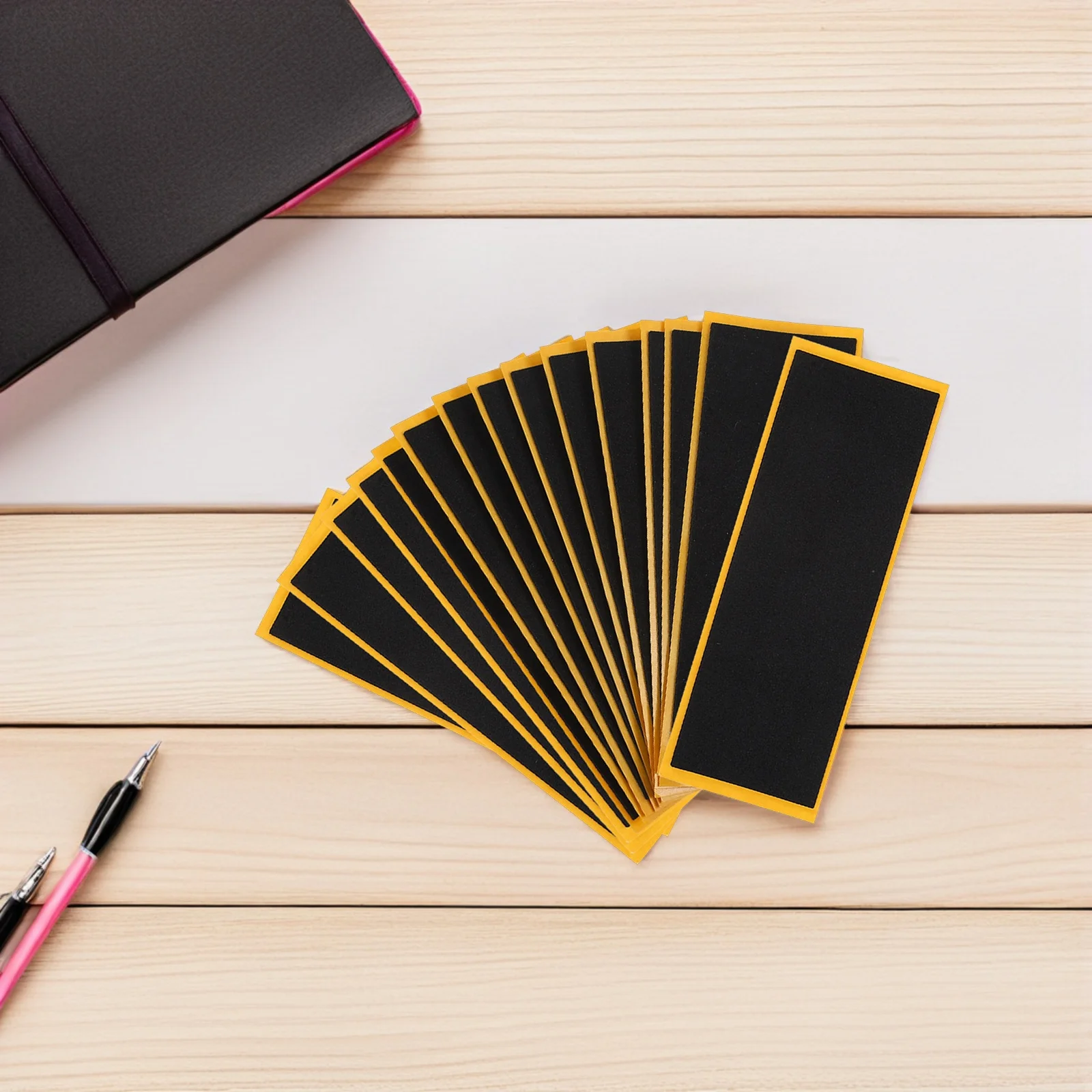 

15pcs Fingerboard Grip Tape Black Foams Material Non-Slip For Mini Skateboard Adhesive Backing Stickers Training Competition