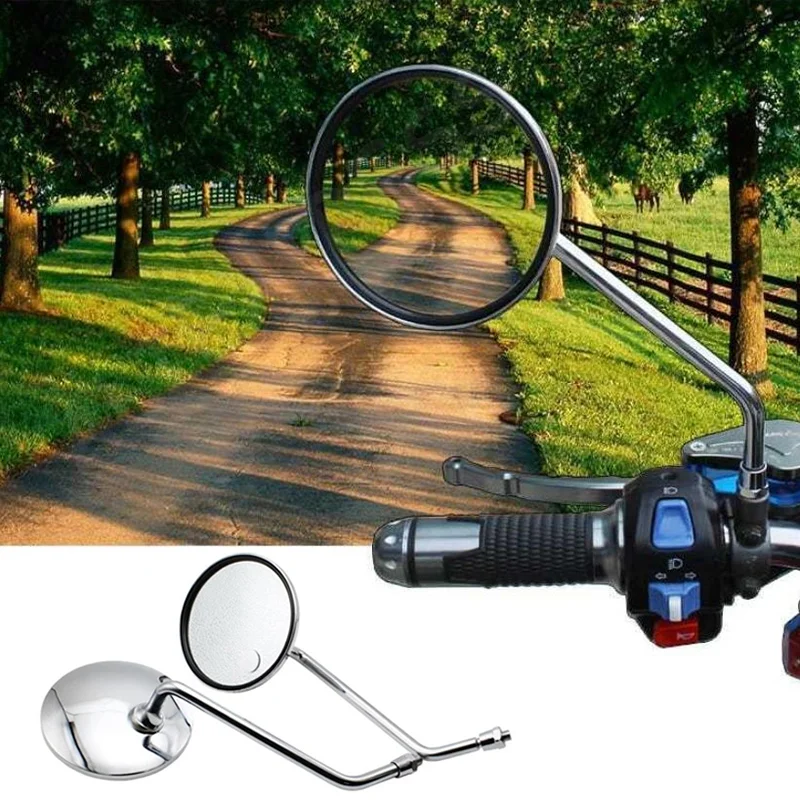 NewMotorcycle Side Mirrors Replacement For T100 8mm Chrome Motorcycle Rearview Mirror Motorcycle Accessories