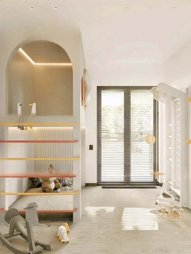 Rumah bermain anak, anak laki-laki dan perempuan naik turun tempat tidur, tempat tidur tinggi dan rendah dari kayu solid, model tangga, tempat tidur planet.