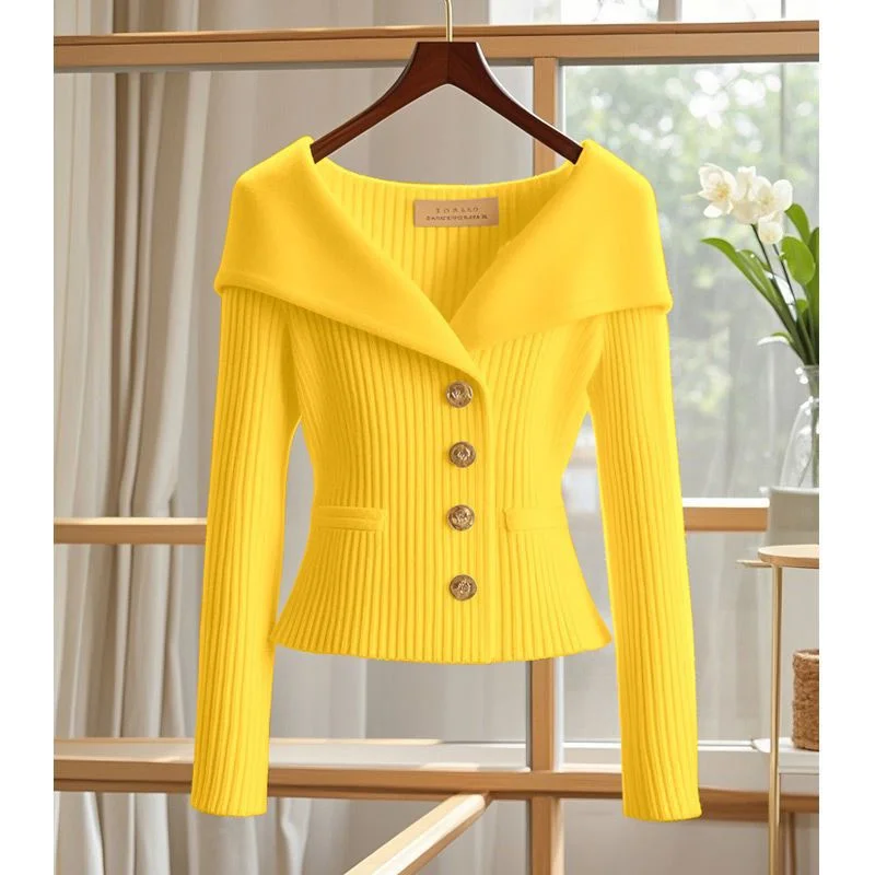 2025 New Women Cardigan Sweater High Quality High-end chic Long Sleeve Knitwear Autumn Winter Female Clothes Sweater Jacket