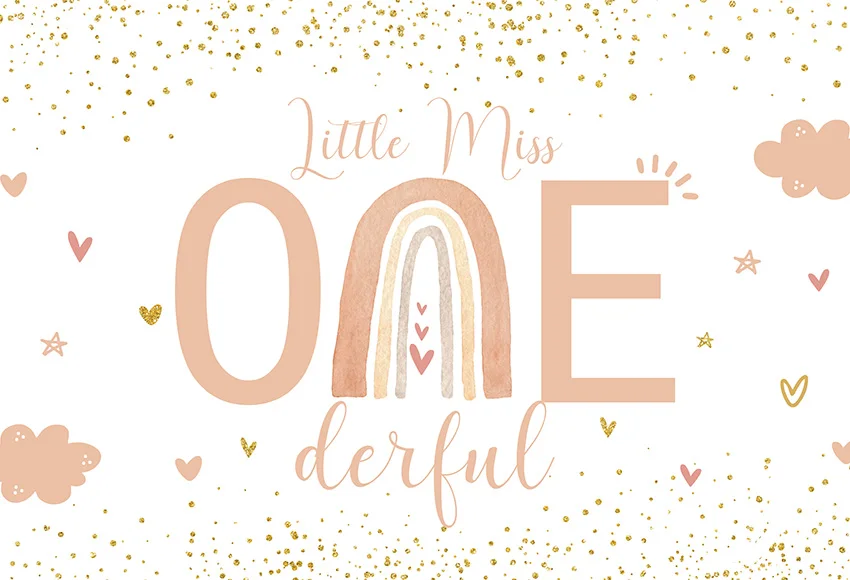 Photography Background Boho Rainbow Birthday Party Little Miss Onederful Backdrop Pink Heart Baby Shower Photo Studio Banner
