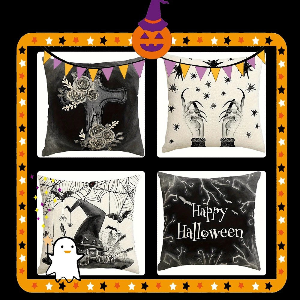 

Cross with Roses Halloween PillowcaseSuitable for sofa car bedroom decorative cushion cover pillow cover