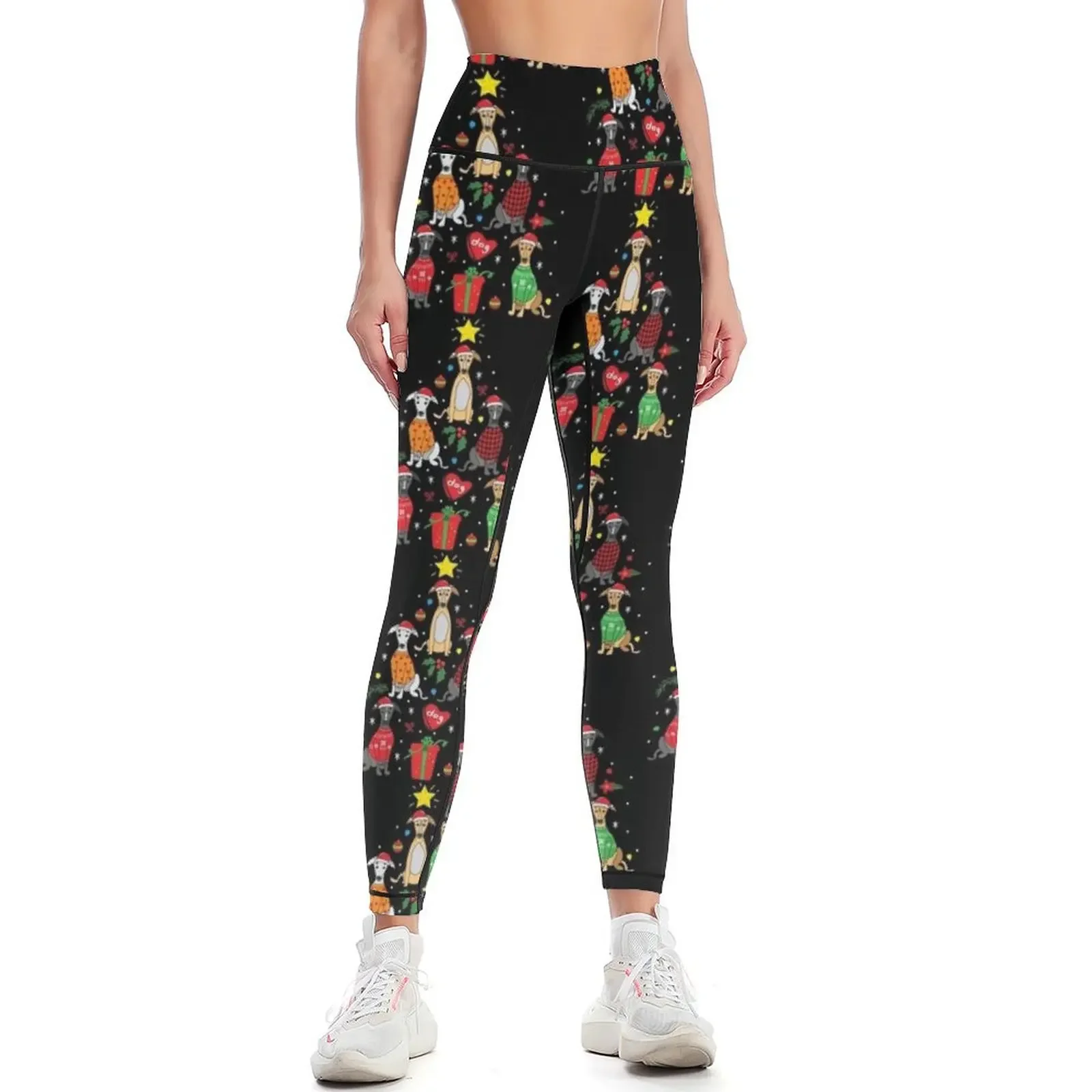 

Greyhound Christmas Ornament Tree Leggings fitness set gym gym's sportswear Tight fitting woman Legging sport Womens Leggings