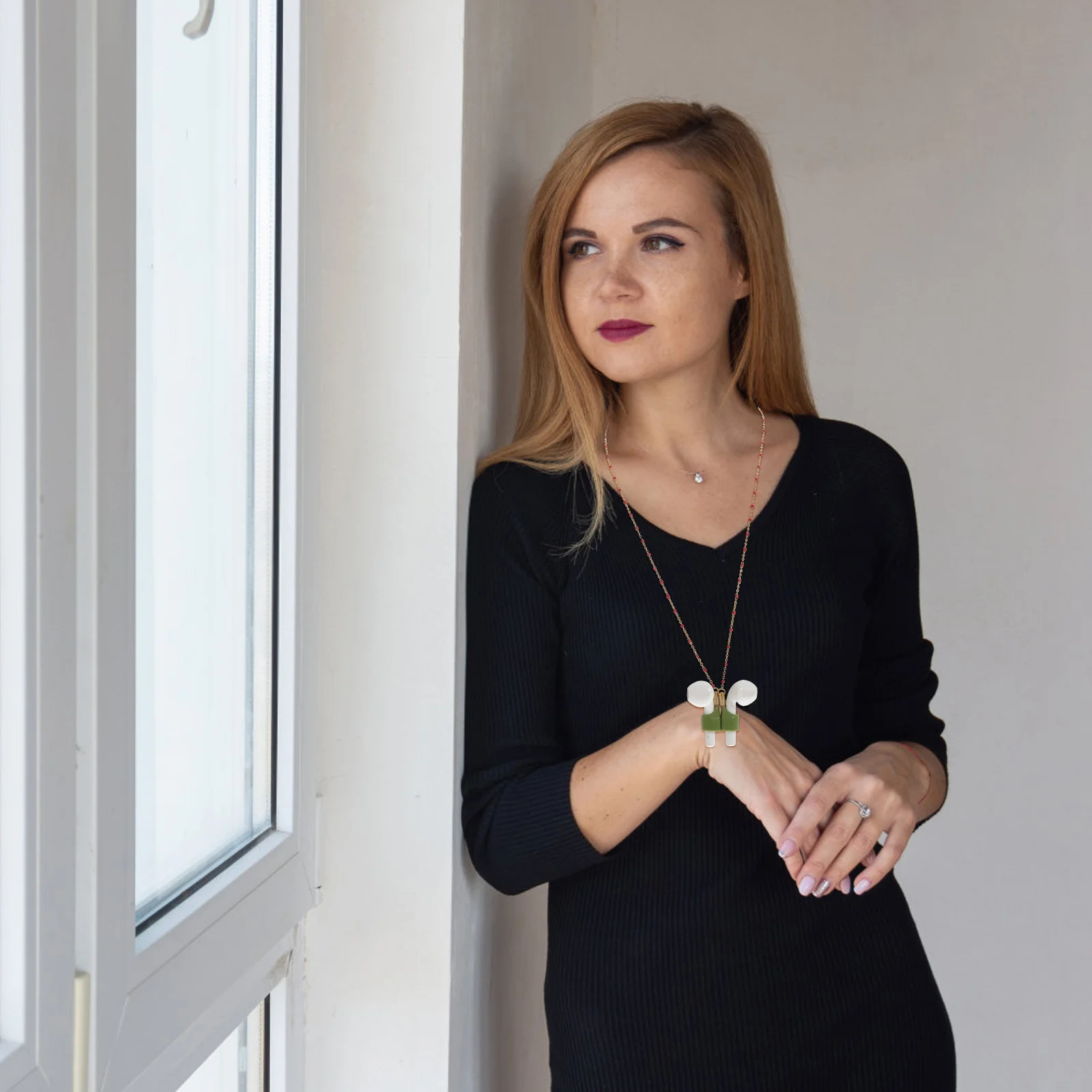 

Magnetic Earphone Chain Peach Heart Anti-Lost Sports Earphone Strap Necklace Headset Holder Wireless Earbud Lanyard Outdoor