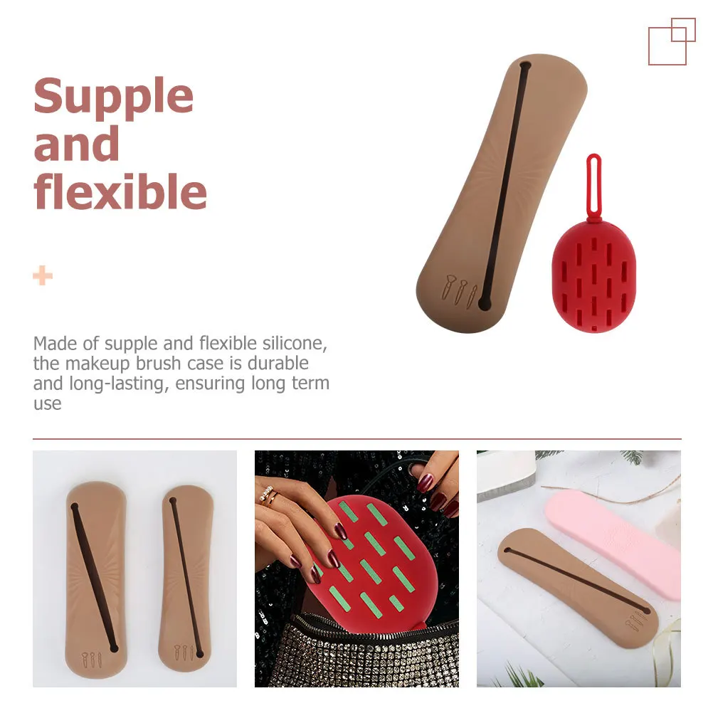 

Durable Silicone Makeup Brush and Sponge Holder Multifunctional Travel Organizer Makeup Brush Holder Travel Essentials