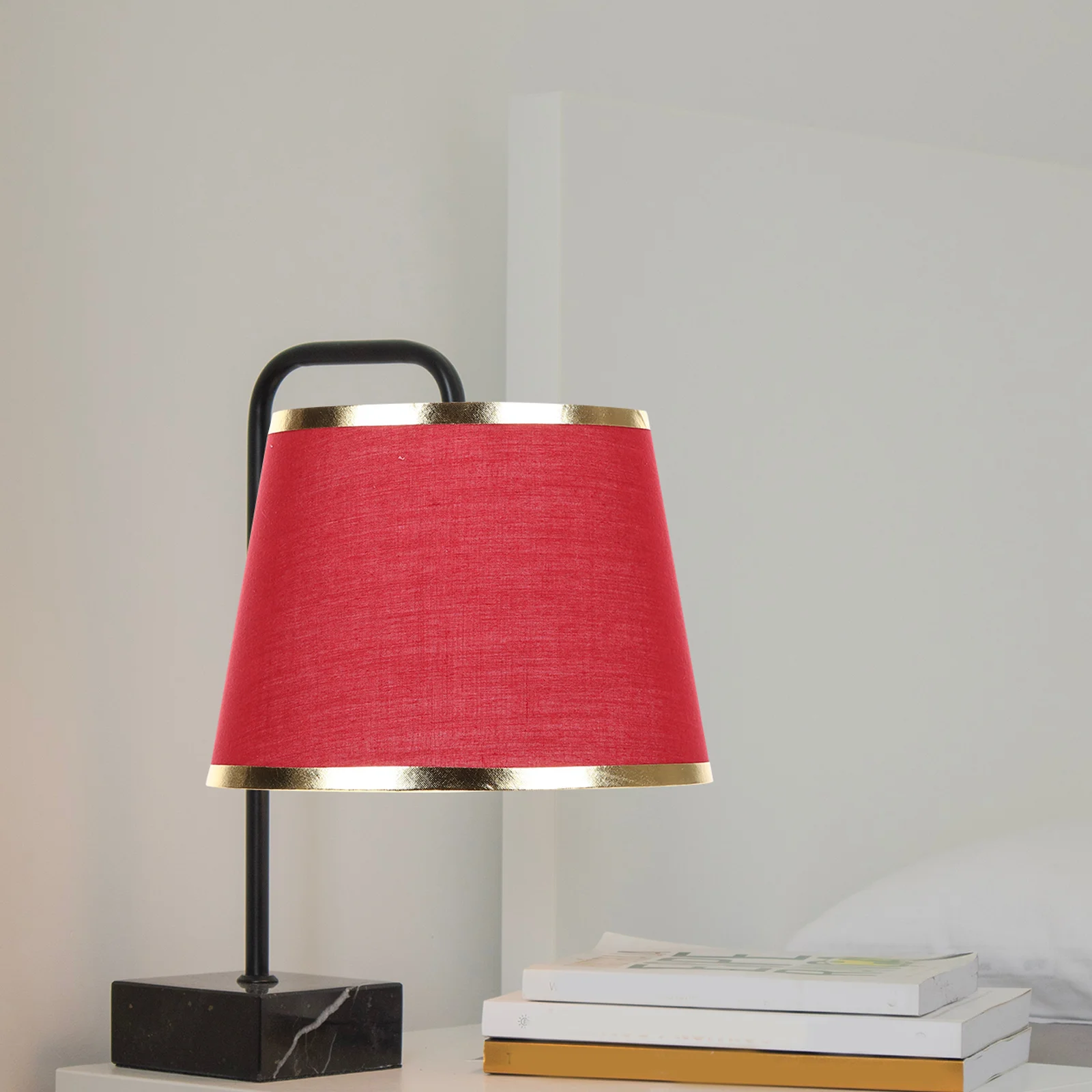 

E27 Fabric Lampshade 15x20x15cm Burgundy Bedside Table Floor Lamp Cover Bedroom Living Room Hotel Decorative Light Shade