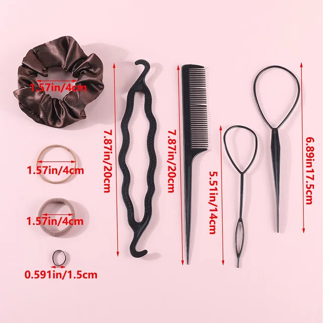 1109pcs Women Dark Hair Accessories Set Elastic Seamless Ponytail Scrunchies Small Rubber Bands Fashion Hair Ties Headbands 5 Dark Tone Hair Accessories Set – Seamless Elastics and Scrunchies – view 5