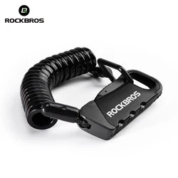 ROCKBROS Bicycle Cable Lock 3-Digit Combination Password Mini Lock Portable Lightweight Anti-theft Helmet Lock Bike Accessories