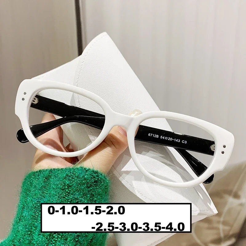 Transparent Large Myopia Glasses Ultralight Square Frame Anti-blue Minus Eyeglasses Retro Prescription Eyewear Diopter 0 TO -4.0