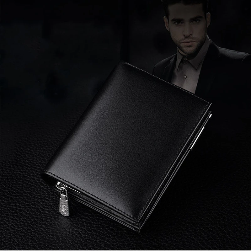 Men luxury designer wallet Driver's license multi-card card wallet short zipper leather Coin purses Card holder youth money clip