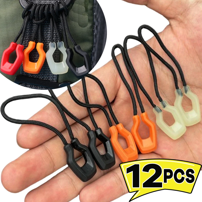 1-12 шт. светящиеся съемники на молнии, удобные удлинители на молнии, рюкзак, куртка, аксессуары на молнии для палатки, инструмент для ползунка на молнии