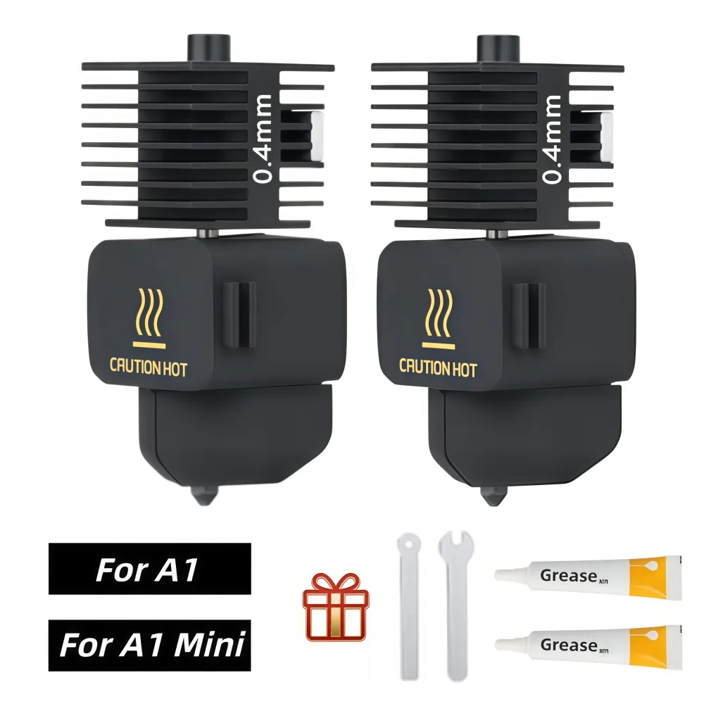 

2 Pack for A1 Mini/A1 Hotend Print Head Hot End Kit Extruder Upgrade High-Temperature Hardened Steel Nozzle with Greas