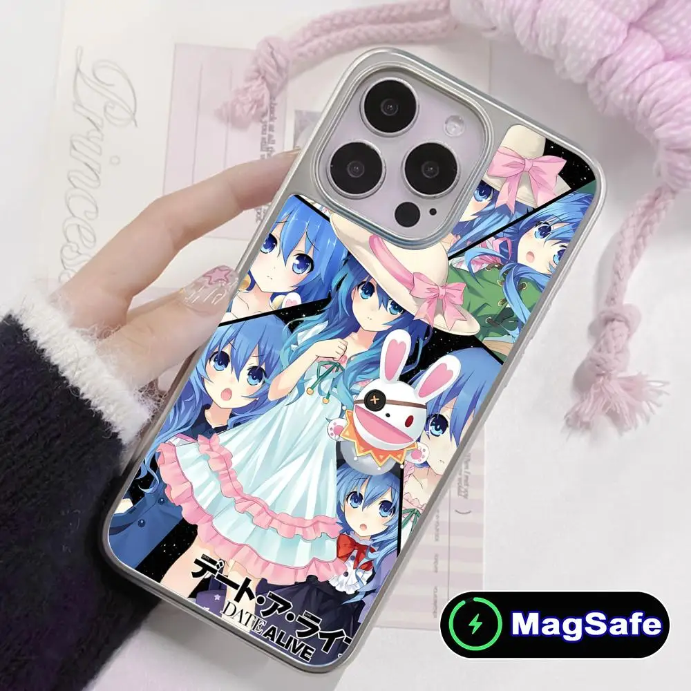 

Чехол для мобильного телефона Date a Live Yoshino для iPhone 17 16 15 14 13 12 11 Air Pro Max Plus Magsafe, цветной, с серебряным покрытием