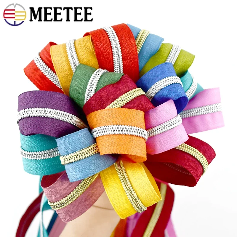 2-20Meters 5# Sewing Nylon Zipper Tape Bag Shoes Coil Zippers By The Meter Jacket Pocket Zips Repair Kit DIY Garment Accessories