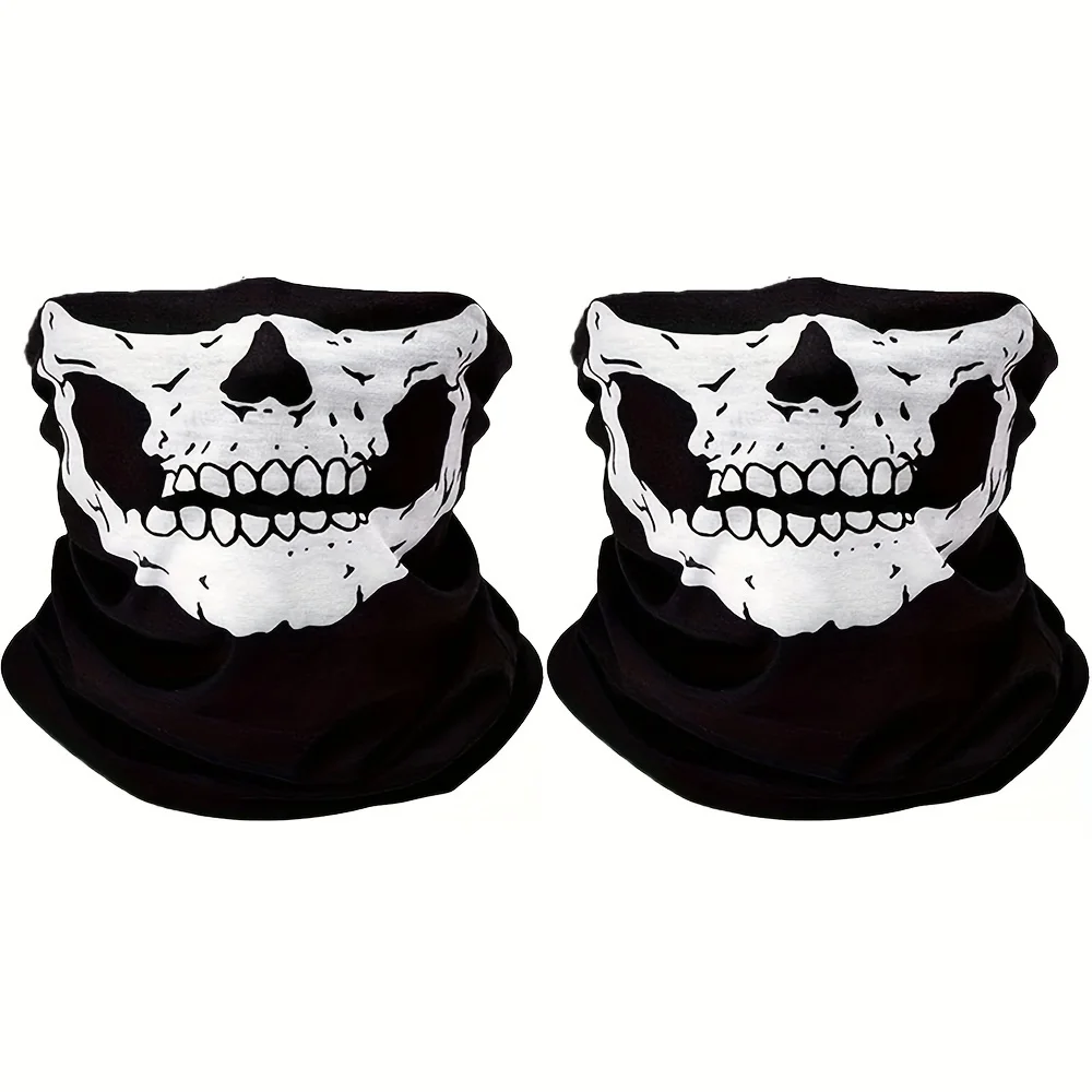 1/2/3 Totenkopf-Maske, gemusterter Maske, winddichter Schal, atmungsaktives Kopftuch, geeignet für Sport und Halloween-Rollenspiele im Freien – Detail 6