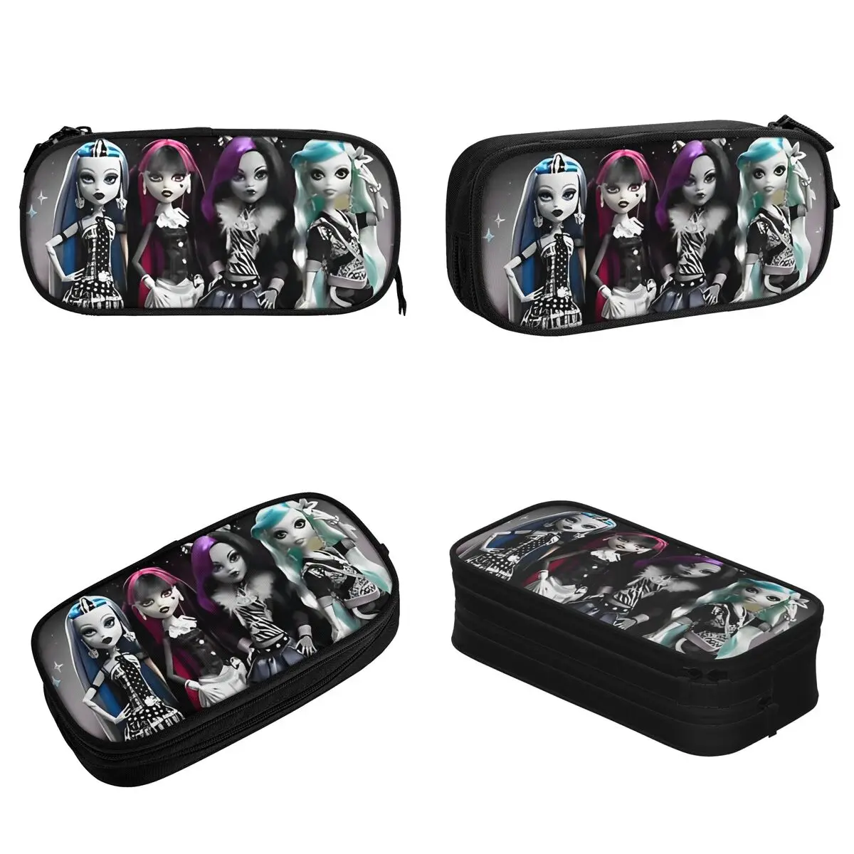 Imagem -02 - Estojo para Lápis Monster High Drama Estojo para Bonecas de Filme Anime Grandes Bolsas de Armazenamento Material Escolar Caneta para Menina e Menino