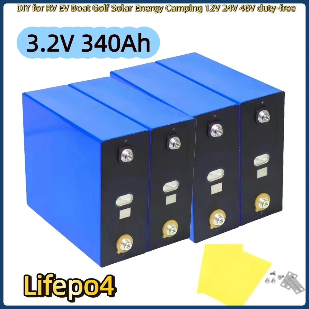 

Lifepo4 3.2V 320AH Grade a Rechargeable Battery 10000 Cycles DIY for RV EV Boat Golf Solar Energy Camping 12V 24V 48V duty-free