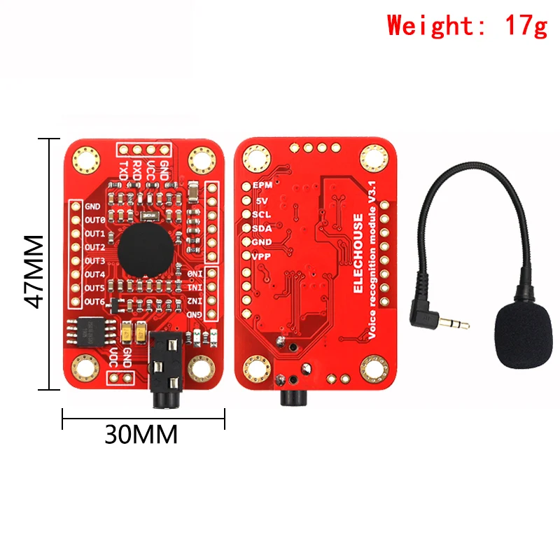 Voice Recognition Module V3 Speed Recognition elechouse compatible with Ard for Arduino Support 80 Kinds of Voice Sound Board