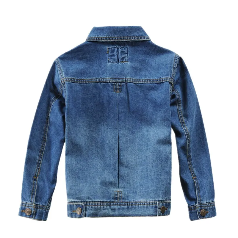 Boys\' Denim Jacket Spring/Summer Solid Design Kids Casual Jean Coat For Children\'s 4-14 Years Cowboy Outwear