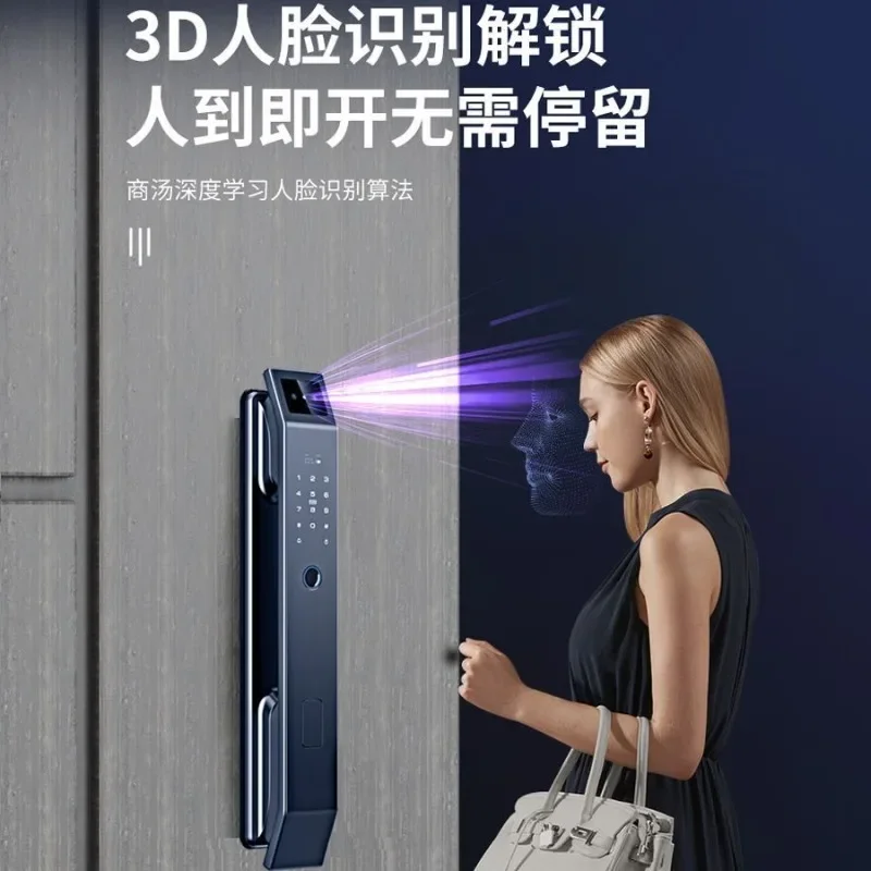 

Отличный интеллектуальный автоматический электронный замок с 3D-распознаванием лиц и отпечатков пальцев, кодовый замок, дверной замок-глазок для дома