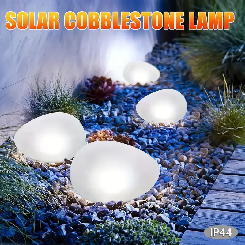 1/2Pack Solar Pebble Lights – Outdoor Waterproof Decor for Garden/Patio, Light Sensor Lamp & Portable for Path/Wedding Ambience