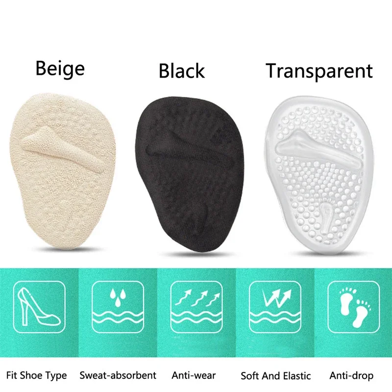 Siliconen Voorvoet Insert Middenvoet Pads voor Vrouwen Hoge Hakken Sandalen antislip Bal van Voet Kussens Pads voor Voeten pijnbestrijding