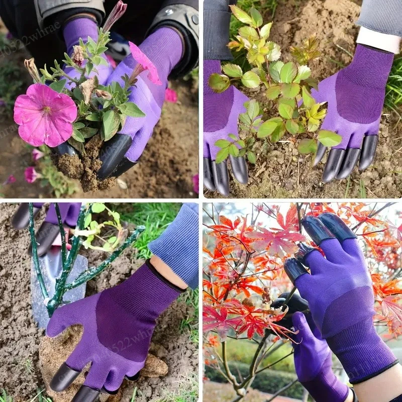 Gardening planting, digging operation gloves, safety protection, non-slip and wear-resistant eight-claw gardening, labor