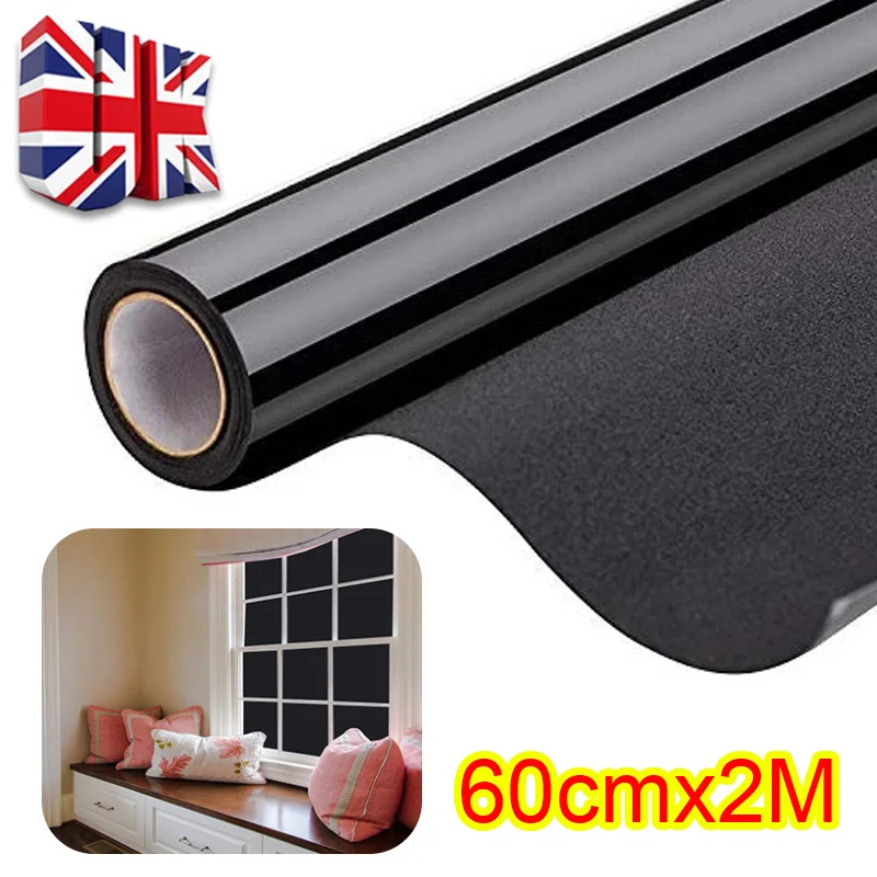 Blackout Block Sun UV 100% Privacy Window Film Tinting Tint Sticker Home Decor