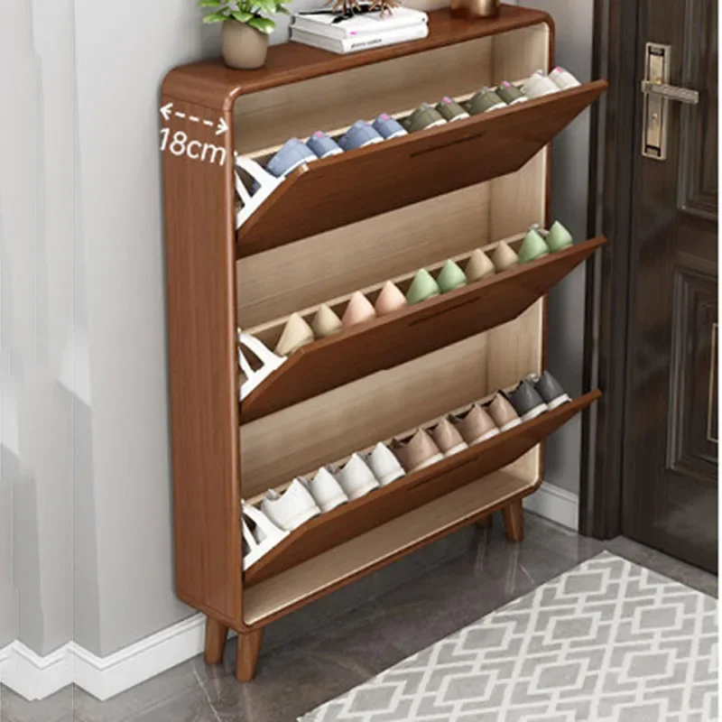 Hidden Italian Minimalist Shoe Shelf Modern Luxury Ultra Thin Slippers Shoe Cabinet Tower Storage Sapateira Hotel Furniture