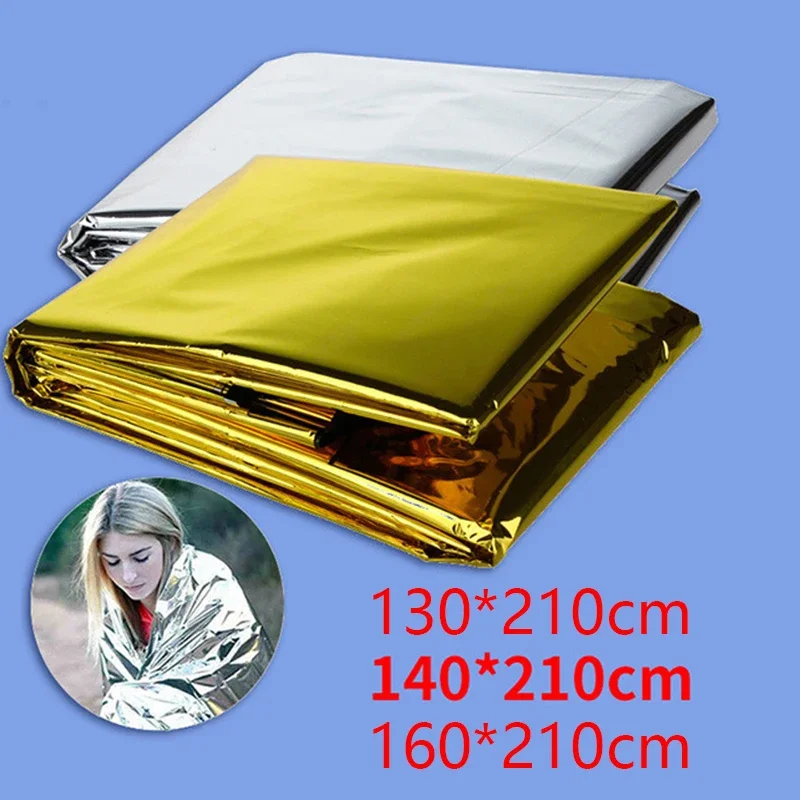 

Folding Emergency Blanket Outdoor Survival Rescue First Aid Foil Thermal Blanket Windproof Waterproof Foil Thermal Blanket Hike