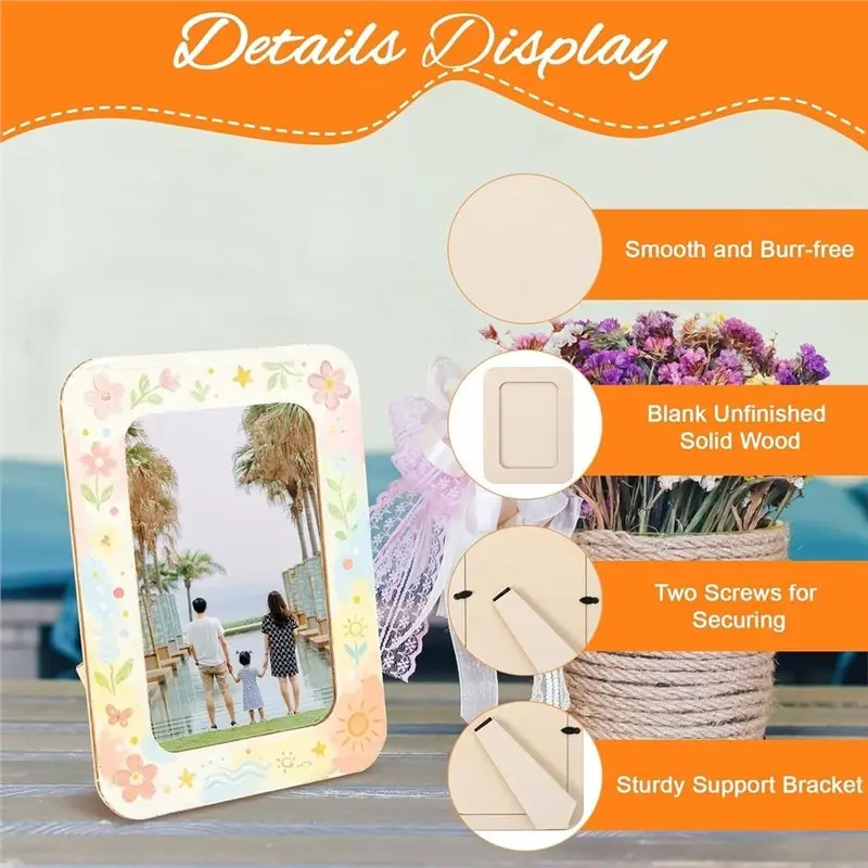 AWAH For Crafts Wooden Picture Frames 30 Pcs DIY For 4X6 Photo Wood Frame Bulk For Art Birthday Wedding Home Decorations