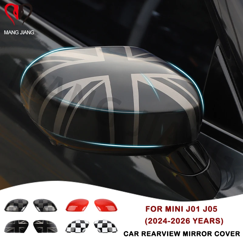 Car Rear View Mirror Covers Sticker For MINI COOPER Electric E/SE J01 J05 ACEMAN Car Mirror Exterior Decorative Auto Accessories