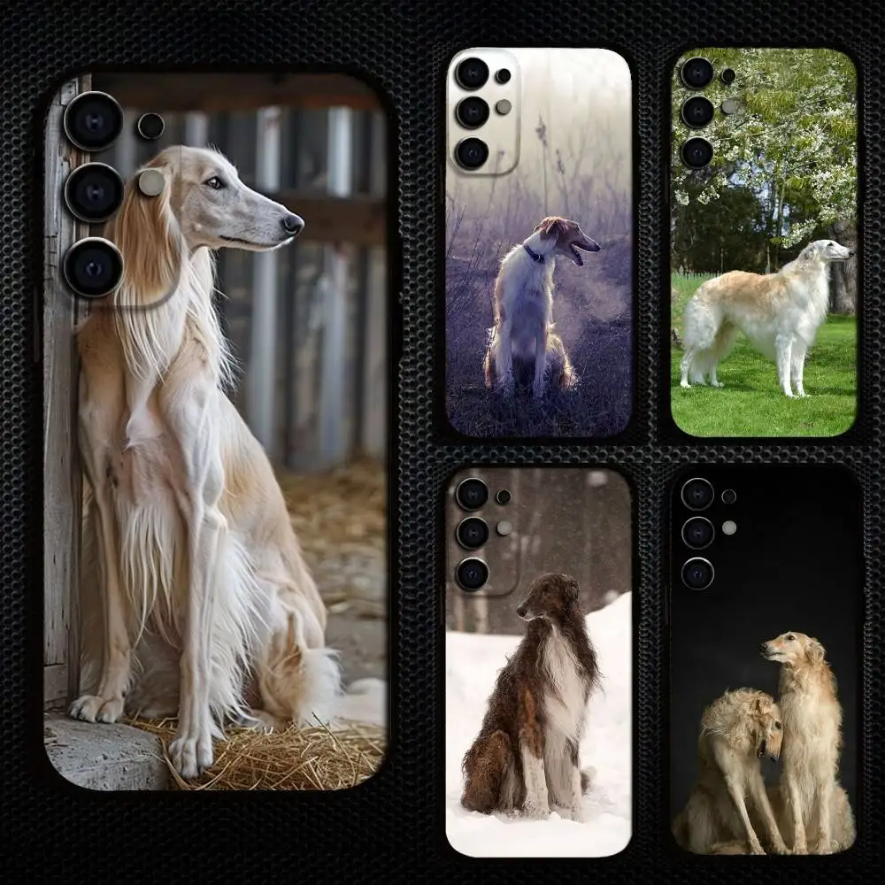 

Borzoi Wolfhound Dog Phone Case For Samsung S25,S24,S21,S22,S23,S30,Ultra,S20,Plus,Fe,Lite,Note,10,9,5G Black Cover