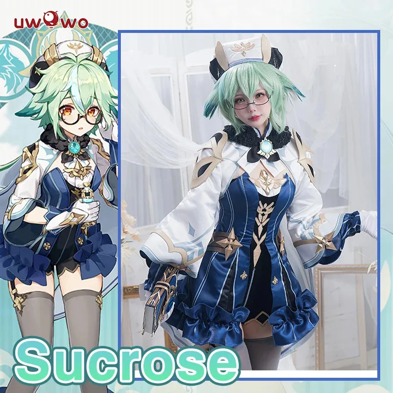 LAST BATCH UWOWO Sucrose Cosplay Genshin Impact Cosplay Halloween Christmas Costume Sucrose Dress Retro Mechanical Style Outfit