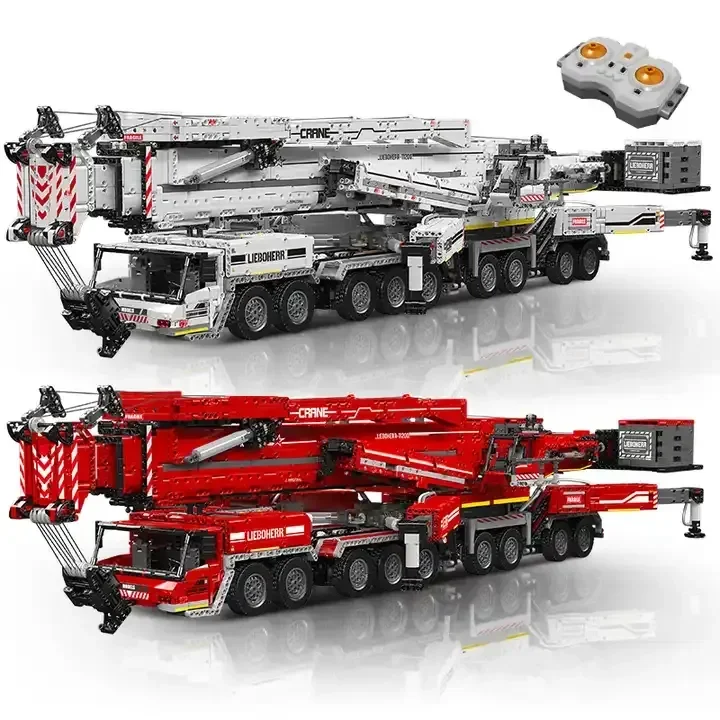 W magazynie Forma King Technic 17007 17008 APP Lieboherr LTM 11200 Crane Baufahrzeuge 17023 RC Crawler Crane Truck Building Blocks